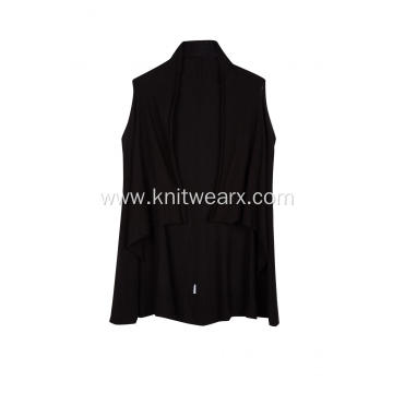 Women's Knitted Sleeveless Lightweight Back Lace Cardigan